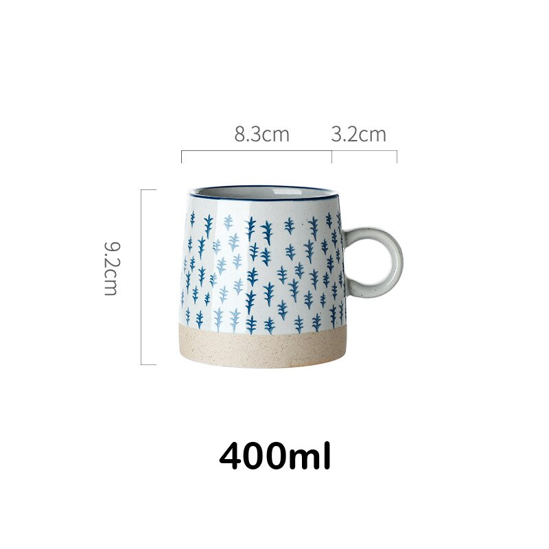 Vintage Japanese Pottery Mugs Underglaze Ceramic Breakfast Coffee Milk Tea Cereal Cup Bowl Kitchen Home Decor Handmade Tableware acacuss