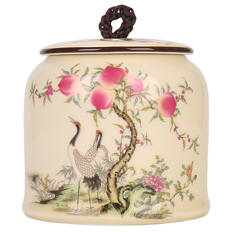 Vintage Tea Caddies Can Pot Box Jar Containers Ceramic Sealed Celadon Household Tea Gift Home Decoration; acacuss
