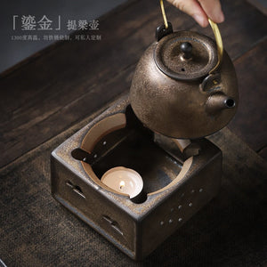 Vintage ceramic handle pot small Japanese style teapot Kung Fu tea set teapot antique old clay pot single pot acacuss