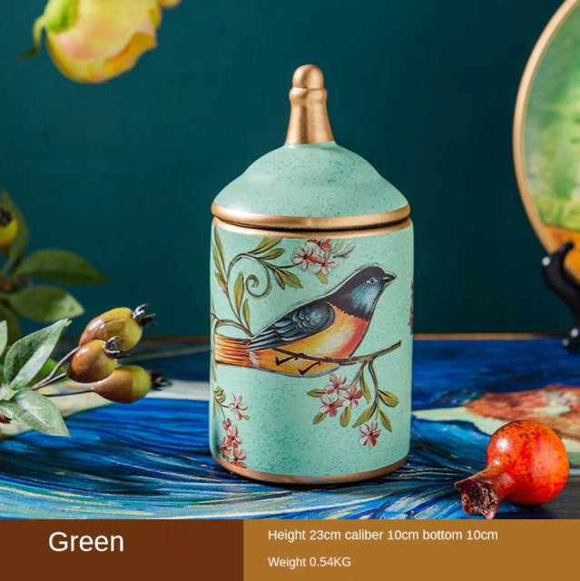 ACACUSS Kitchen Vintage Storage cookie & Sugar jar | Retro Stoneware | Ceramic Airtight pot Gong Fu | Candy Can | Tea Ceremony Accessories - ACACUSS