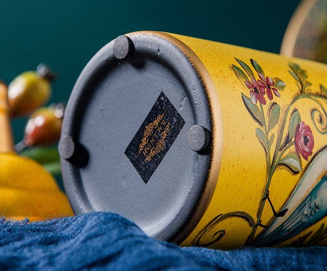 ACACUSS Kitchen Vintage Storage cookie & Sugar jar | Retro Stoneware | Ceramic Airtight pot Gong Fu | Candy Can | Tea Ceremony Accessories - ACACUSS