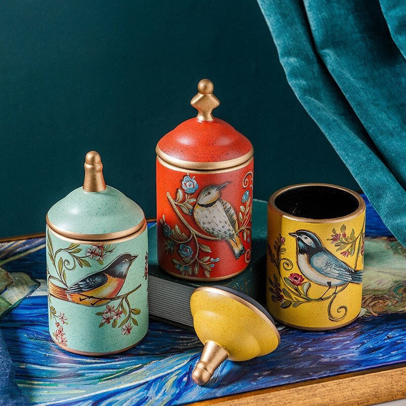 ACACUSS Kitchen Vintage Storage cookie & Sugar jar | Retro Stoneware | Ceramic Airtight pot Gong Fu | Candy Can | Tea Ceremony Accessories - ACACUSS