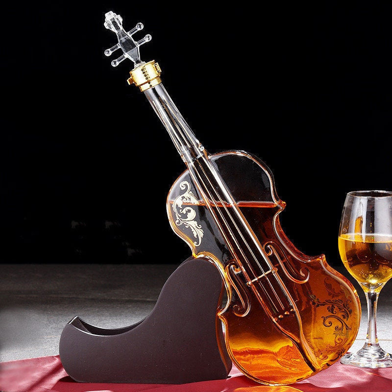 Violin Whiskey Scotch Decanter Set Best for whiskey gift Vintage Blower - acacuss