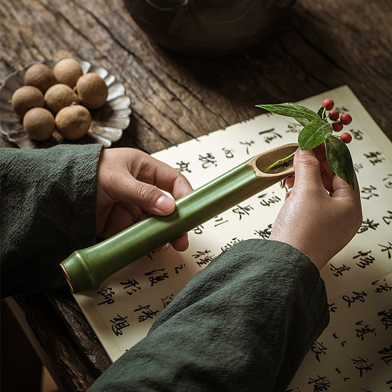 Wall Hanging Bamboo Vase Creative Minimalist Ceramic Dried Flowers Arrangement Hydroponic Vase Living Room Mesa Home Decorating acacuss