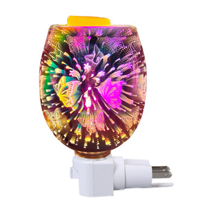 Wax Melt Warmer In 3D Glass – Butterfly Electric Plug in Oil Burners with Glass Dish on Top for Tart Melts& Spare Bulb acacuss