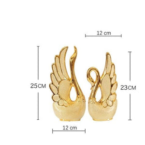 Wedding Decor Crafts Ceramic Creative Room Decoration Handicraft Gold Animal Porcelain Figurines Decorations acacuss