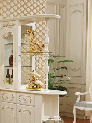 Wedding Decor Crafts Ceramic Creative Room Decoration Handicraft Gold Animal Porcelain Figurines Decorations acacuss