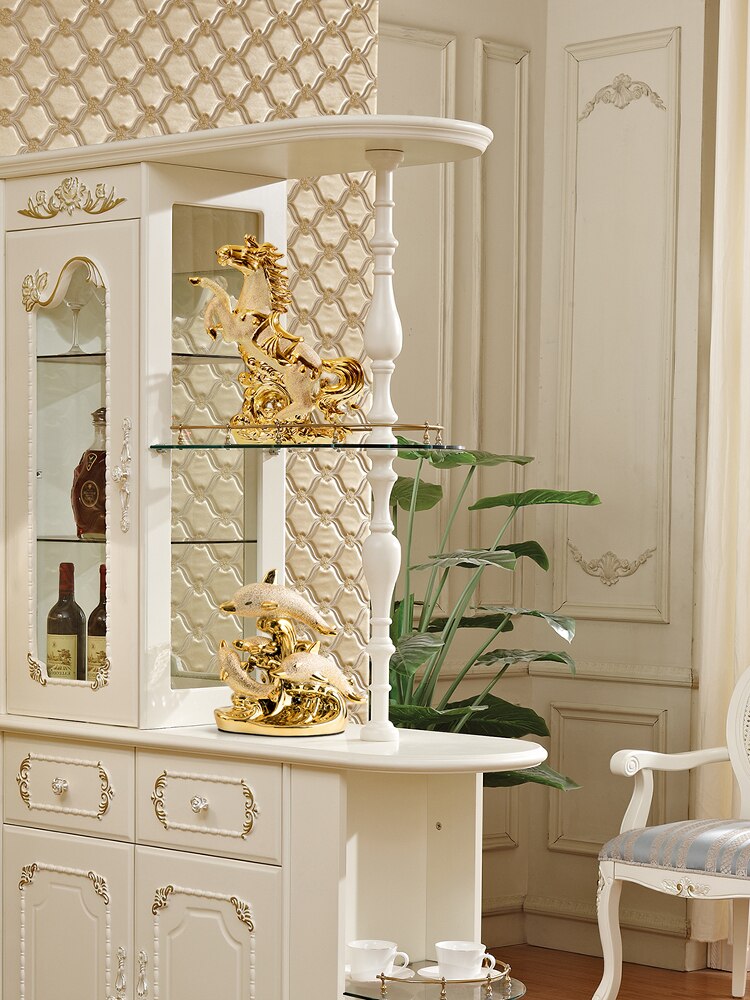 Wedding Decor Crafts Ceramic Creative Room Decoration Handicraft Gold Animal Porcelain Figurines Decorations acacuss
