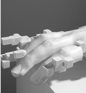 White Artistic Hand Art Body Statue Abstract Sculptures Modern Simplicity Home Decorations Living Room Bookcase Room Mesa Decor acacuss