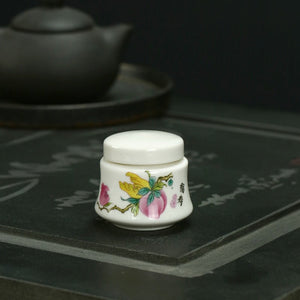 White Ceramic Jar Small Tea Caddy Storage Tank Moisture-proof Sealed Jar Tea Tins Tea Container Storage Box Candy Jars Tea Can acacuss