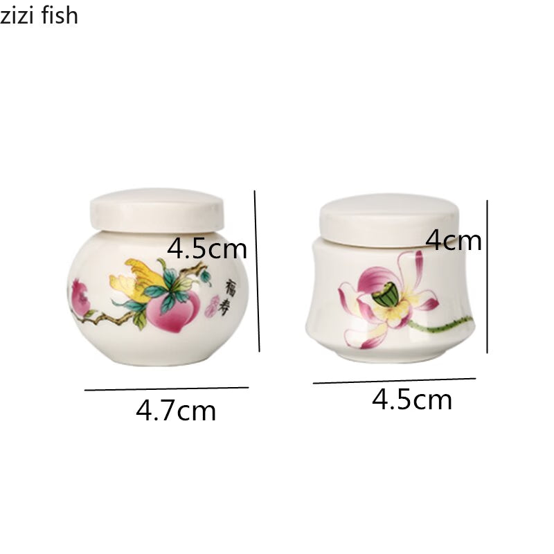 White Ceramic Jar Small Tea Caddy Storage Tank Moisture-proof Sealed Jar Tea Tins Tea Container Storage Box Candy Jars Tea Can acacuss