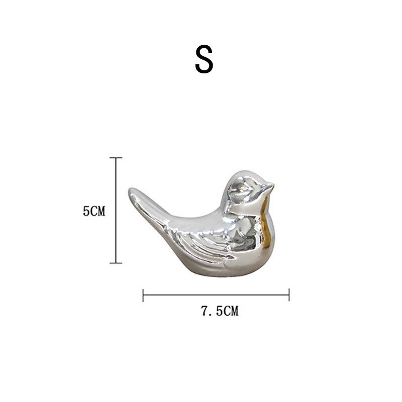 White Porcelain Birds Desktop Ornaments Home Decorations Nordic Ceramic Home Crafts Gold Silver Magpie Bird Decoration acacuss