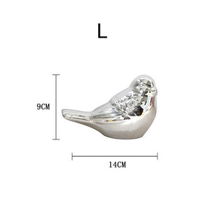 White Porcelain Birds Desktop Ornaments Home Decorations Nordic Ceramic Home Crafts Gold Silver Magpie Bird Decoration acacuss