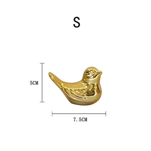 White Porcelain Birds Desktop Ornaments Home Decorations Nordic Ceramic Home Crafts Gold Silver Magpie Bird Decoration acacuss