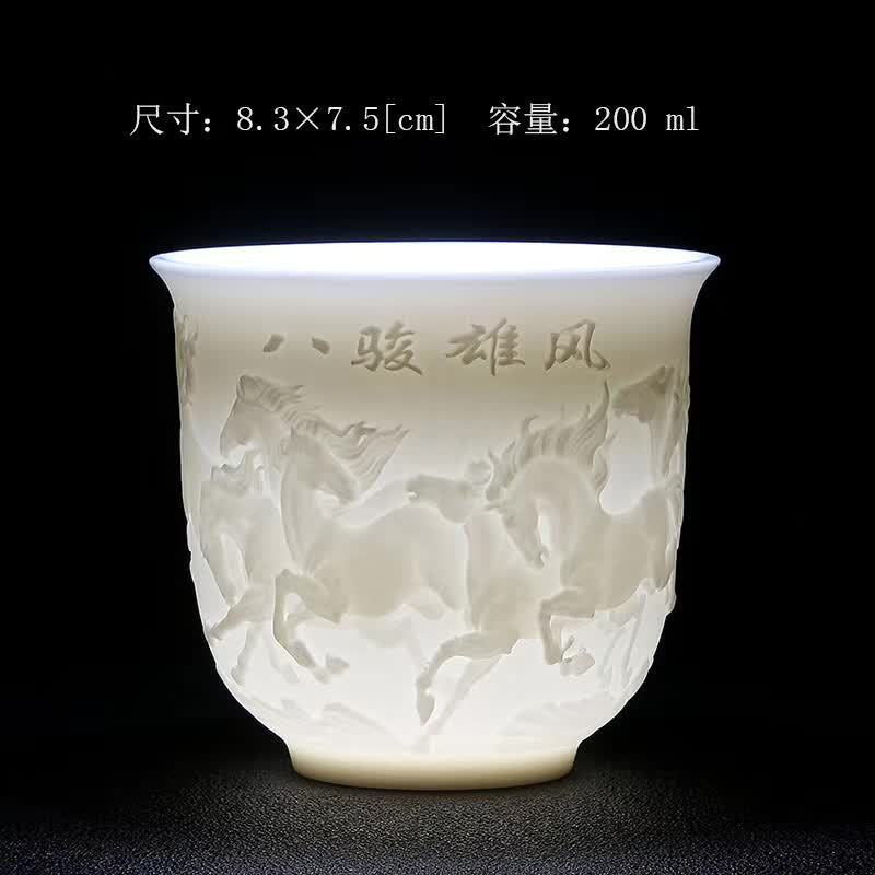 White Porcelain Heart Classics Cup Goat FatJade Personal Cup Tea Set Ceramic Host Cup Sample Tea Cup Kung FuTeaCupSingleCupSmall acacuss