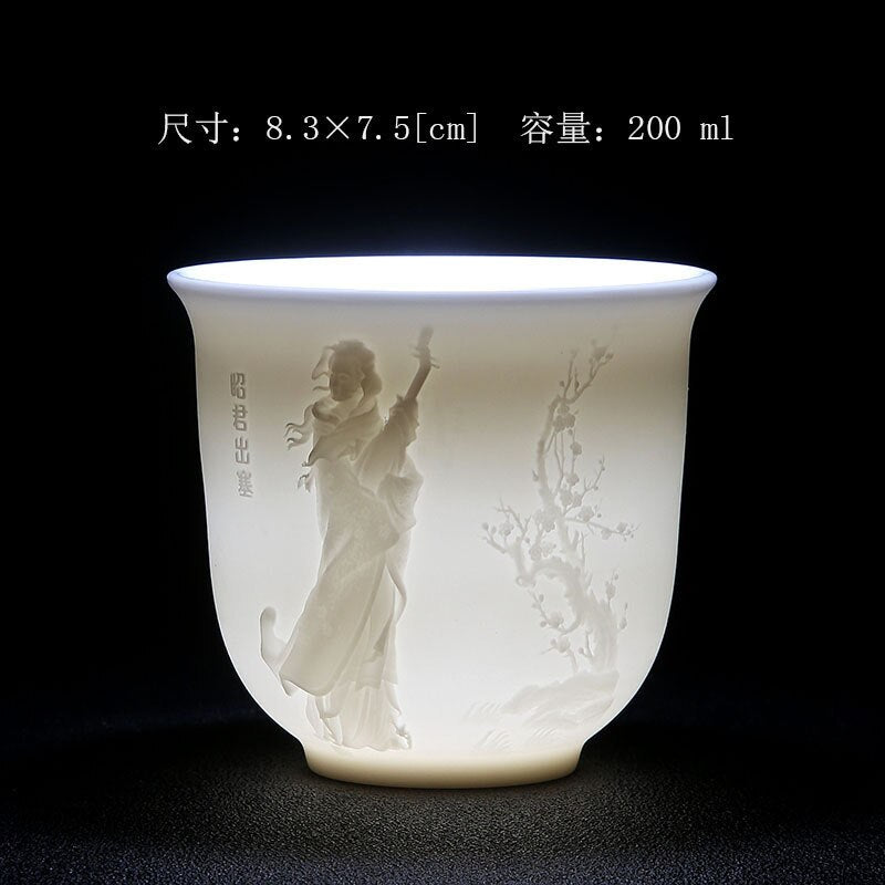 White Porcelain Heart Classics Cup Goat FatJade Personal Cup Tea Set Ceramic Host Cup Sample Tea Cup Kung FuTeaCupSingleCupSmall acacuss