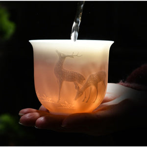 White Porcelain Heart Classics Cup Goat FatJade Personal Cup Tea Set Ceramic Host Cup Sample Tea Cup Kung FuTeaCupSingleCupSmall acacuss