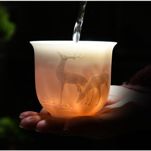 White Porcelain Heart Classics Cup Goat FatJade Personal Cup Tea Set Ceramic Host Cup Sample Tea Cup Kung FuTeaCupSingleCupSmall acacuss