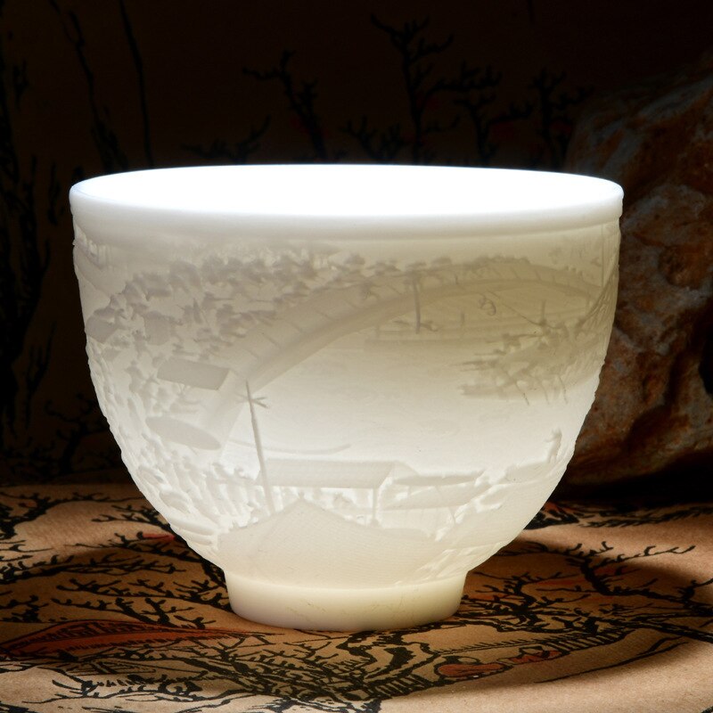White Porcelain Heart Classics Cup Goat FatJade Personal Cup Tea Set Ceramic Host Cup Sample Tea Cup Kung FuTeaCupSingleCupSmall acacuss