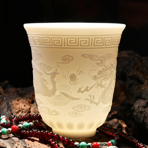 White Porcelain Heart Classics Cup Goat FatJade Personal Cup Tea Set Ceramic Host Cup Sample Tea Cup Kung FuTeaCupSingleCupSmall acacuss