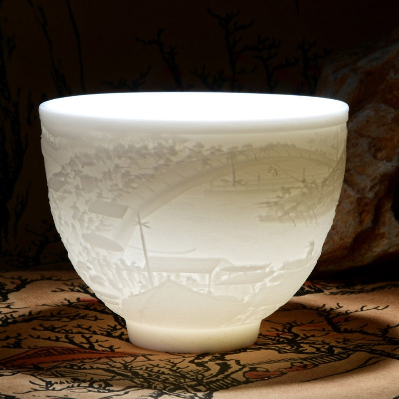 White Porcelain Heart Classics Cup Goat FatJade Personal Cup Tea Set Ceramic Host Cup Sample Tea Cup Kung FuTeaCupSingleCupSmall acacuss