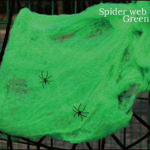 White Stretchy Cobweb Artificial Spider Web Halloween Decoration Scary Party Scene Props Horror House Home Decora Accessories acacuss