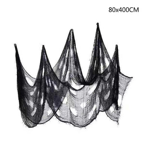 White Stretchy Cobweb Artificial Spider Web Halloween Decoration Scary Party Scene Props Horror House Home Decora Accessories acacuss