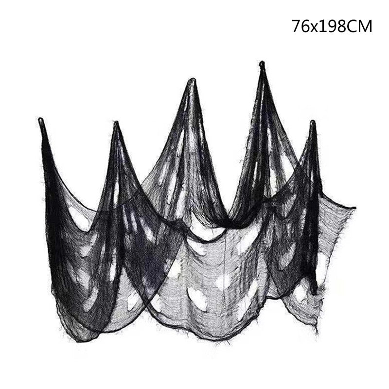White Stretchy Cobweb Artificial Spider Web Halloween Decoration Scary Party Scene Props Horror House Home Decora Accessories acacuss