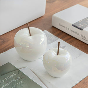 Wine Cabinet Christmas Decorations 2022 Modern Simple LED Translucent Apple Ornaments Household Ceramics Living Room Crafts Home acacuss