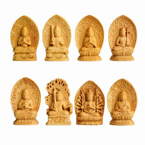 Wooden Buddha Box Pray Box Wood Buddha Statue Wood Carving Guan Yin Home Ornament Eight Buddha Acalanatha Wooden Sculpture Decor acacuss