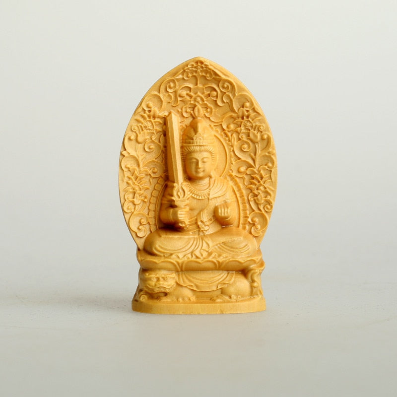 Wooden Buddha Box Pray Box Wood Buddha Statue Wood Carving Guan Yin Home Ornament Eight Buddha Acalanatha Wooden Sculpture Decor acacuss