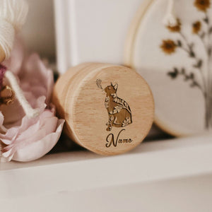 Wooden Carving Custom Name Cat Butterfly Printed Pet Hair Storage Box Cat Tooth Memorial Box Pet Supplies Pet Lost Memorial Gift acacuss
