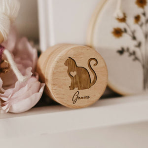 Wooden Carving Custom Name Cat Butterfly Printed Pet Hair Storage Box Cat Tooth Memorial Box Pet Supplies Pet Lost Memorial Gift acacuss