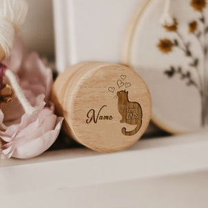 Wooden Carving Custom Name Cat Butterfly Printed Pet Hair Storage Box Cat Tooth Memorial Box Pet Supplies Pet Lost Memorial Gift acacuss