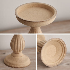 Wooden Crafts Retro Home Decoration Roman Column Candle Holder Dining Table Ornaments Creative Candlestick for Living Room Decor acacuss