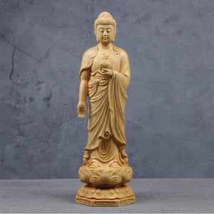 Wooden Guanyin- Ru Laifo Statue Solid wood hand carving Chinese Buddha statue Home living room, room feng shui Statue acacuss