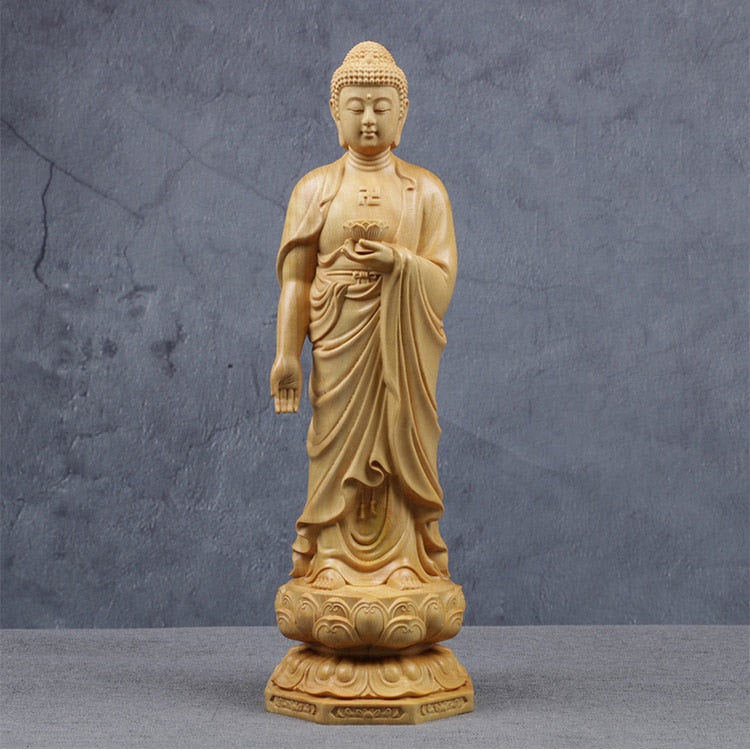 Wooden Guanyin- Ru Laifo Statue Solid wood hand carving Chinese Buddha statue Home living room, room feng shui Statue acacuss