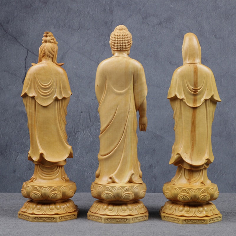 Wooden Guanyin- Ru Laifo Statue Solid wood hand carving Chinese Buddha statue Home living room, room feng shui Statue acacuss