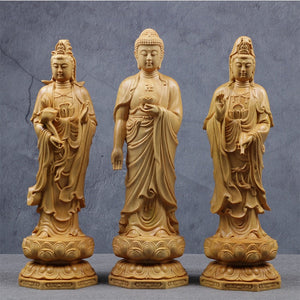 Wooden Guanyin- Ru Laifo Statue Solid wood hand carving Chinese Buddha statue Home living room, room feng shui Statue acacuss