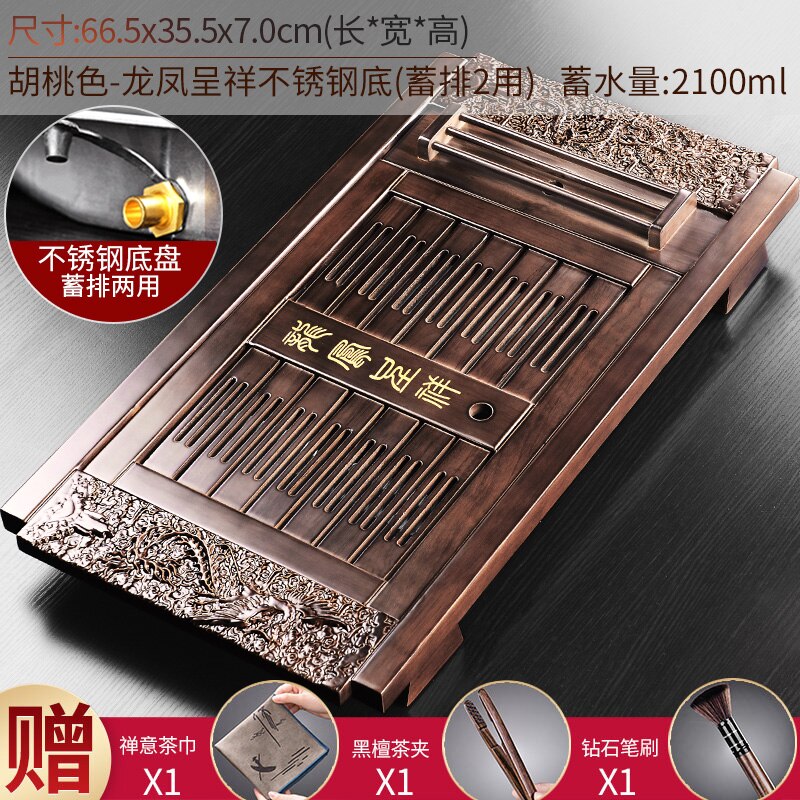 Wooden Kung Fu Tea Trays Serving Luxury Vintage Chinese Tea Trays Drainage Decor Tee Tablett Office Accessories WK50TT acacuss