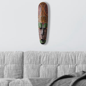 Wooden Mask Wall Hanging Solid Wood Carving Painted Facebook Wall Decor Bar Home Decorations African Totem Mask Crafts acacuss