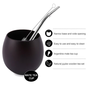 Wooden Yerba Gourd Mate Tea Set Handmade Natural Wood Coffee Water Mate Cup with Spoon Straw Bombilla Brush 200ML acacuss