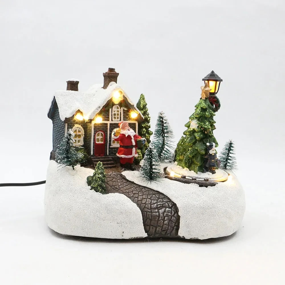 XMAS Home Decor 2023 Luminous Light Cute Kids House Decor Resin Ornaments Swing Beautiful Bedroom Christmas Gifts acacuss