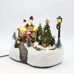 XMAS Home Decor 2023 Luminous Light Cute Kids House Decor Resin Ornaments Swing Beautiful Bedroom Christmas Gifts acacuss