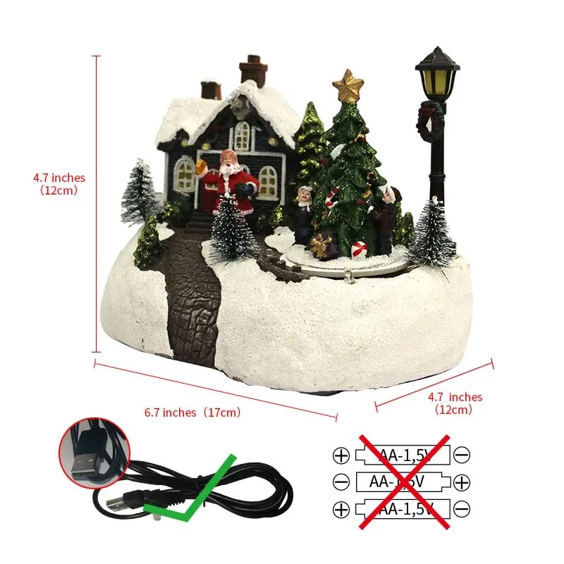 XMAS Home Decor 2023 Luminous Light Cute Kids House Decor Resin Ornaments Swing Beautiful Bedroom Christmas Gifts acacuss