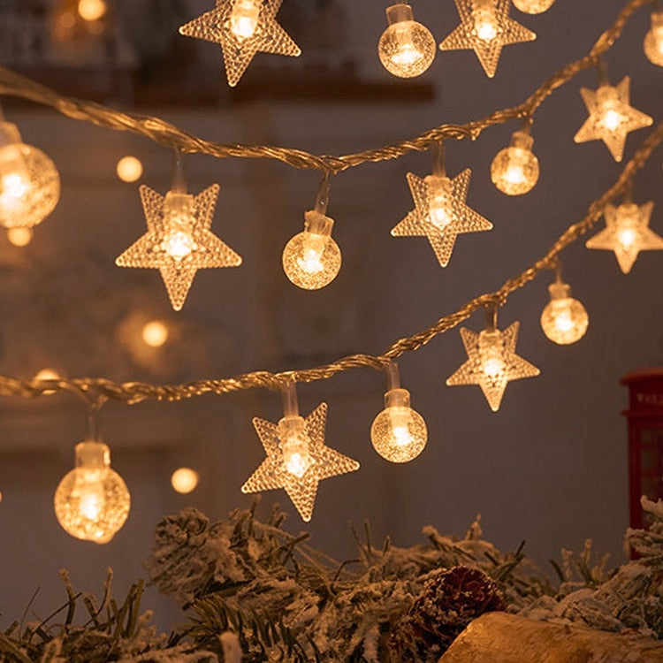 Xmas Snowflake LED Light Christmas Decoration 2023 Home Hanging Garland Christmas Tree Decor Navidad Natal Xmas Gift New Year acacuss