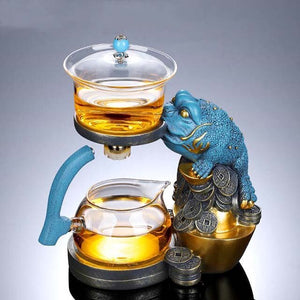 YOMEEI Chinese Glass Automatic Tea Set Anti-Scalding Magnetic Suction Teapot Household Ceramics Toad Tea Coffee Maker Drinkware acacuss