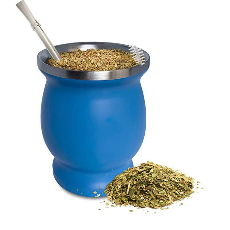 Yerba Mate Gourd Set Double-Wall Stainless Steel Mate Tea Cup and Bombilla Set Includes Yerba Mate Gourd (Cup) With One Bombilla acacuss