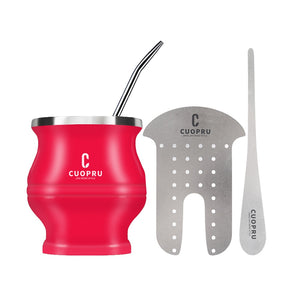 Yerba Mate Set Includes Double Walled Stainless Steel Mate Tea Cup One Bombilla Mate (Straw),a Cleaning Brus，a Tea Separator acacuss