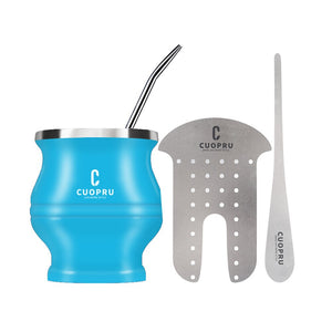 Yerba Mate Set Includes Double Walled Stainless Steel Mate Tea Cup One Bombilla Mate (Straw),a Cleaning Brus，a Tea Separator acacuss